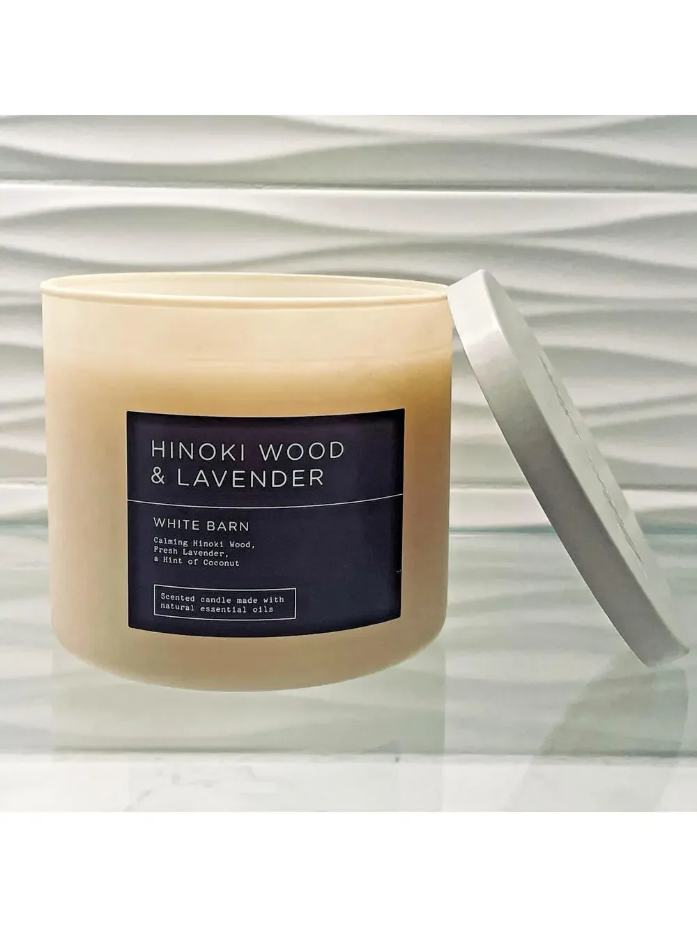 White Barn Hinoki Wood & Lavender 3‑Wick Candle 14.5 oz Bath & Body Works New - Picture 2 of 4